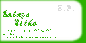 balazs milko business card